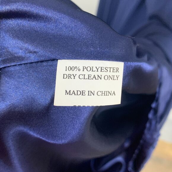 Zoey Grey Navy Skirt Champagne Beaded Bodice Evening Gown Size 18 Formal Gala - Picture 16 of 16